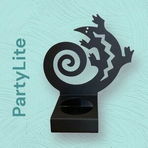𝅺partylite Gecko Lizard Black Metal Tealight Holder